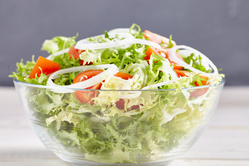 salad on a white wooden table