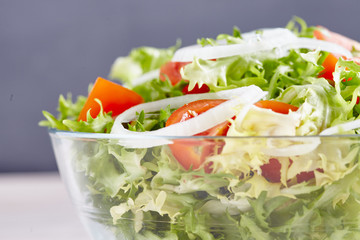 salad on a white wooden table