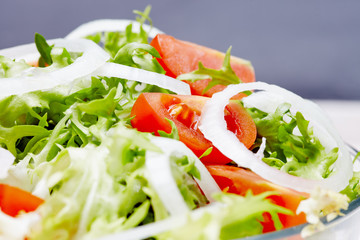 salad on a white wooden table