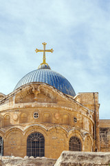 Fototapeta na wymiar Dome of Holy Sepulchre Cathedral, Jerusalem