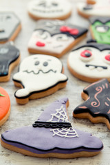 Fototapeta na wymiar Halloween cookies with different shapes