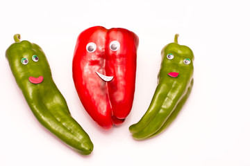 green and red peppers