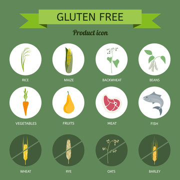 Icons foods containing gluten