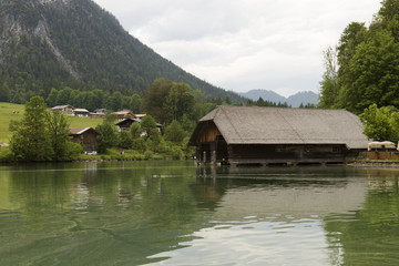 Fototapeta na wymiar Lake Konigsee in Bavarian Alps.