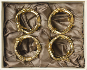 golden rings for curtains on silk