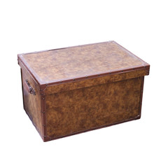 vintage large chest isolated on white