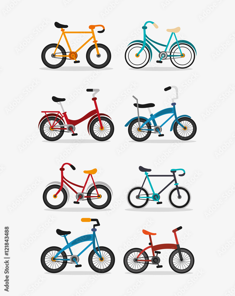 Poster flat design assorted bikes image image vector illustration