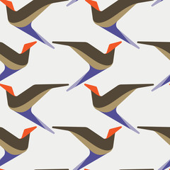 Naklejka na ściany i meble Abstract and contemporary birds seamless surface pattern design