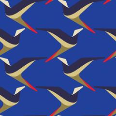 Abstract and contemporary birds seamless surface pattern design