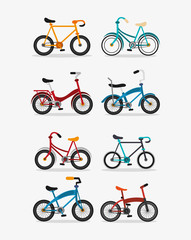 flat design assorted bikes image image vector illustration