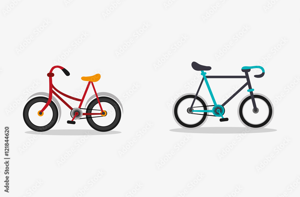 Poster flat design assorted bikes image image vector illustration