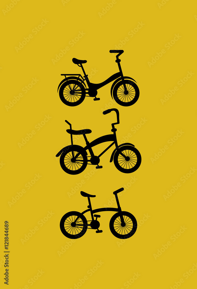 Poster flat design assorted bikes image image vector illustration