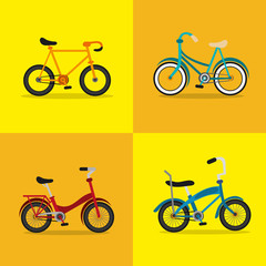 flat design assorted bikes image image vector illustration