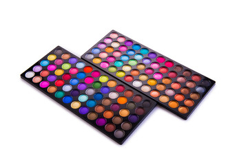 Set of colourful shadow for make-up isolated on white