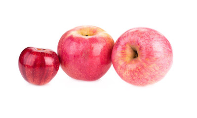 Red ripe apple on white background