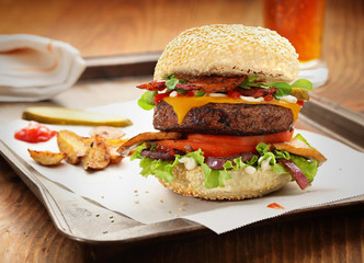 Burger and beer