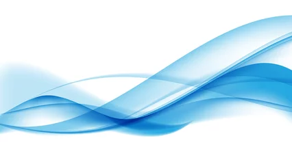 Behang Abstracte golf Abstracte blauwe golf ingesteld op transparante achtergrond. Vectorillustratie