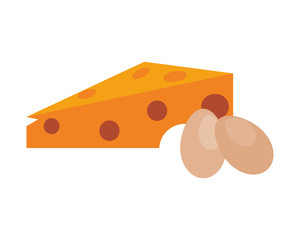 flat design cheese and eggs  icon vector illustration
