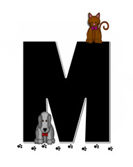 Alphabet Children Pet Paw Prints M