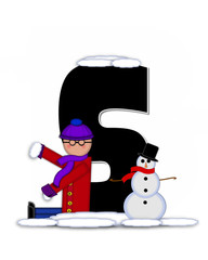 Alphabet Children Building Snowman S