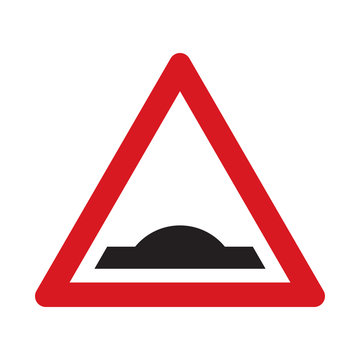 Traffic sign road bump. Vector illustration.