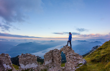 Wonderful View Down Into The Valley Early In The Morning Before Sunrise From Dobratsch In Villach