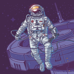 Vector illustration cosmonaut © vectorpocket