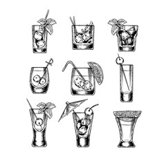 Set of vector illustration stemware