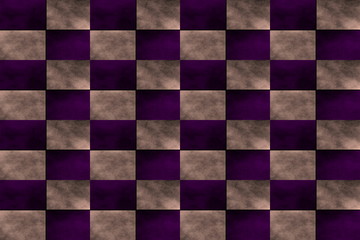 Fototapeta premium Illustration of an abstract purple and vanilla colored chessboard