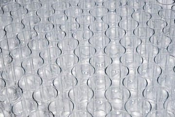 Empty glasses in a bar