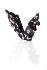 Cute origami art, colored squirrel isolated over a white background