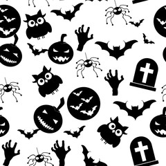 Obraz premium Halloween seamless pattern. Vector background