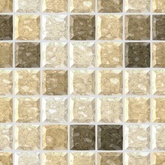 natural beige marble square plastic stony mosaic seamless pattern texture background with gray grout