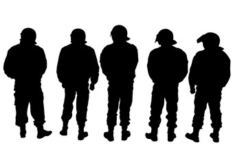 People of special police force on white background