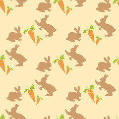 Obraz premium Pattern of rabbits and carrots.