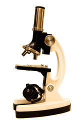 School small a microscope is on the table.