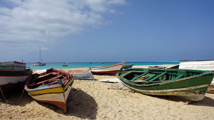 colorful fisher boats