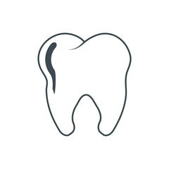 Tooth icon. Dental medical and health care theme. Isolated design. Vector illustration