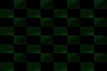 Illustration of an abstract dark green and black chessboard