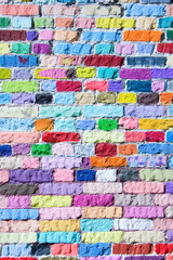 Fototapeta na wymiar Colored bricks pattern