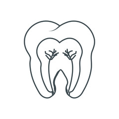 Tooth icon. Dental medical and health care theme. Isolated design. Vector illustration