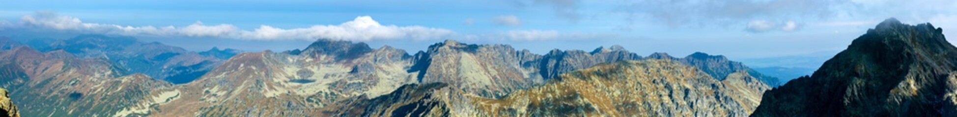 Beautiful panorama in the Slovakian Tatras with Koprovy Stit