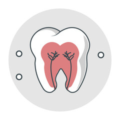 Tooth icon. Dental medical and health care theme. Isolated design. Vector illustration