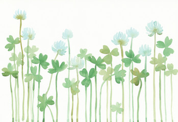 Watercolor illustration of white clover.