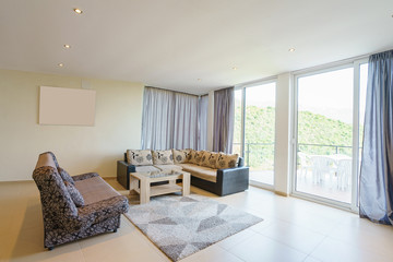 Interior of a living room in a guest house