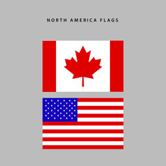 Fototapeta na wymiar North america flags