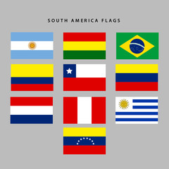 South america flags