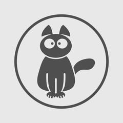 Cat vector icon sits