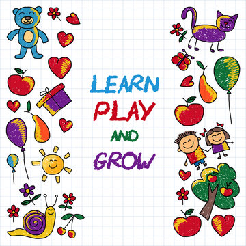 Play Learn And Grow Together Vector Image