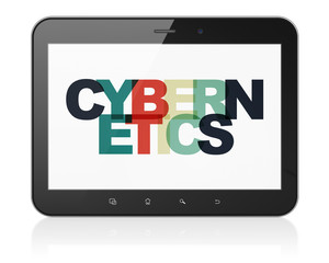 Science concept: Tablet Computer with Cybernetics on  display
